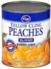 Kroger peaches sliced, yellow cling Calories