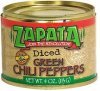 Zapata peppers diced green chili mild Calories