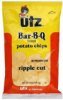 Utz potato chips ripple cut, bar-b-q flavored Calories