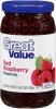 Great Value preserves red raspberry Calories