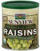Sunview raisins green seedless, jumbo size Calories