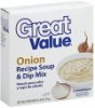 Great Value recipe soup & dip mix onion Calories