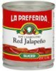 La Preferida red jalapeno hot marinated sliced Calories