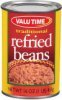 Valu Time refried beans traditional Calories
