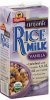 ShopRite rice milk organic, vanilla Calories