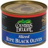 Countrys Delight ripe black olives sliced Calories