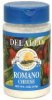Delallo romano cheese finely grated Calories