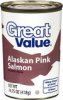 Great Value salmon alaskan pink Calories