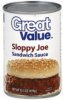 Great Value sandwich sauce sloppy joe Calories
