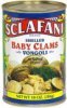 Sclafani shelled baby clams vongoli in salted water Calories