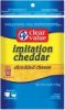 Clear Value shredded cheese imitation cheddar Calories