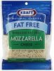 Kraft shredded cheese mozzarella, fat free Calories