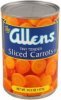 Allens sliced carrots tiny tender Calories