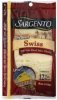 Sargento sliced cheese deli style, swiss Calories