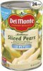 Del Monte bartlett in extra light syrup pears sliced lite Calories