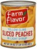 Farm Flavor sliced peaches yellow cling, in light syrup Calories