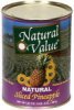 Natural Value sliced pineapple natural Calories