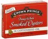 Crown Prince smoked oysters fancy whole, in cottonseed oil Calories