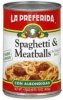 La Preferida spaghetti meatballs in tomato sauce Calories