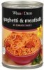 Winn Dixie spaghetti & meatballs in tomato sauce Calories