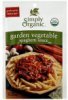 Simply Organic spaghetti sauce mix garden vegetable Calories