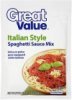 Great Value spaghetti sauce mix italian style Calories