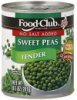 Food Club sweet peas tender, no salt added Calories