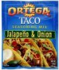 Ortega taco seasoning mix jalapeno & onion Calories
