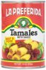 La Preferida tamales beef pork Calories