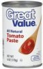 Great Value tomato paste Calories