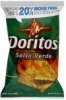 Doritos tortilla chips salsa verde flavored Calories