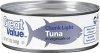 Great Value tuna chunk light in vegetable oil Calories