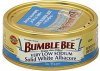 Bumble Bee tuna solid white albacore, very low sodium, in water Calories