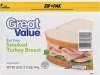 Great Value turkey breast smoked fat free Calories