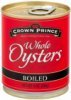 Crown Prince whole oysters boiled Calories