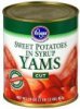 Kroger yams in syrup, cut Calories