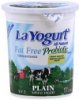 La yogurt yogurt fat free, plain, unsweetened Calories