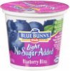 Blue Bunny yogurt light no sugar added blueberry bliss Calories