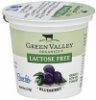 Green Valley Organics yogurt low fat, lactose free, blueberry Calories