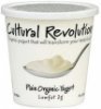 Cultural Revolution yogurt lowfat 2%, organic, plain Calories