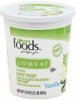 Lowes foods yogurt lowfat, vanilla Calories