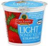 Our Family yogurt nonfat, light, strawberry Calories
