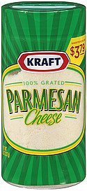 cheese 100% grated parmesan $3.79 Kraft Grated Cheese Nutrition info