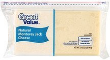 cheese natural monterey jack Great Value Nutrition info
