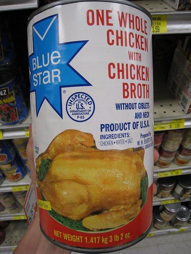 chicken, canned, meat only, drained usda Nutrition info