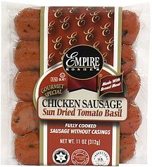 chicken sausage sun dried tomato basil Empire Kosher Nutrition info