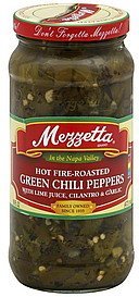 chili peppers green, hot fire-roasted Mezzetta Nutrition info