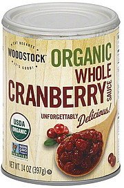 cranberry sauce whole, organic Woodstock Nutrition info