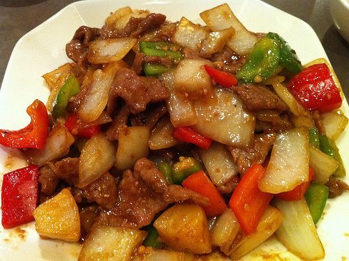 restaurant, chinese, beef and vegetables usda Nutrition info