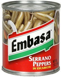 serrano peppers in escabeche Embasa Nutrition info